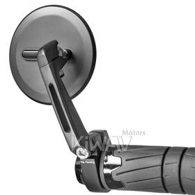 Ojo black bar end mirrors compatible with Triumph water-cooled motorcycles