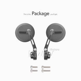 Ojo black bar end mirrors compatible with Triumph water-cooled motorcycles