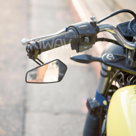 Blade black bar end mirrors compatible with Triumph air-cooled motorcycles