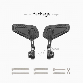 Blade black bar end mirrors compatible with Triumph air-cooled motorcycles