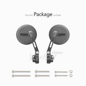 Ojo black bar end mirrors compatible with Triumph air-cooled motorcycles