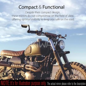 Leap black bar end mirrors a pair compatible with Triumph air-cooled models