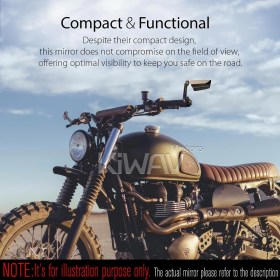 バーエンドミラー　リープ　黒　左側　5mm & 6mmネジ式 　トライアンフ空冷式モデル用