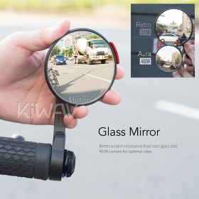 Aura red bar end mirrors for M6 threaded handlebars