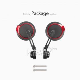 Aura red bar end mirrors for M6 threaded handlebars