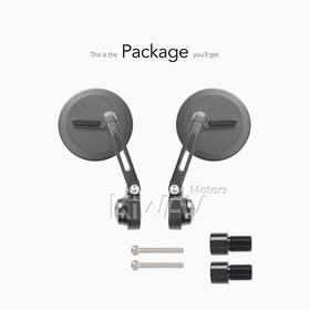 Ojo black bar end mirrors compatible with Yamaha
