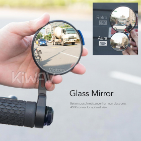 Aura blue bar end mirrors compatible with Yamaha