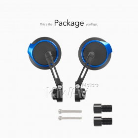 Aura blue bar end mirrors compatible with Yamaha