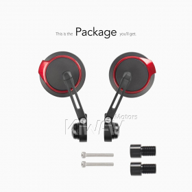 Aura red bar end mirrors compatible with Yamaha