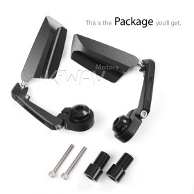 Leap black bar end mirrors a pair compatible with Yamaha M16 threaded handlebars