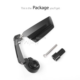 Leap black bar end mirror LH compatible with Yamaha M16 threaded handlebars