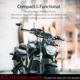 Leap black bar end mirror RH compatible with Yamaha M16 threaded handlebars