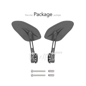 Horus black heavy weight bar end mirrors For M8 Threaded Handlebar