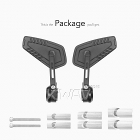Blade black heavy weight bar end mirrors for 7/8, 1, 1-1/4 Inch hollow end handlebars