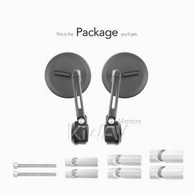 Ojo black heavy weight bar end mirrors for 7/8, 1, 1-1/4 Inch hollow end handlebars