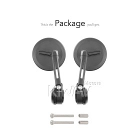 Ojo black heavy weight bar end mirrors For M8 Threaded Handlebar