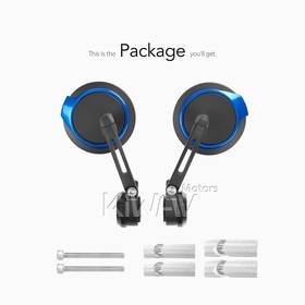 Motorcycle bar end mirrors Aura blue heavy weight Compatible with Honda specific mini motorcycles