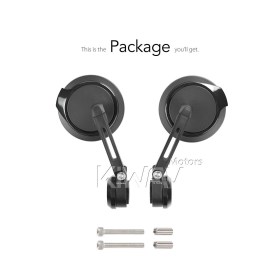 Aura black heavy weight bar end mirrors For M8 Threaded Handlebar