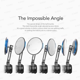 Aura blue heavy weight bar end mirrors For M8 Threaded Handlebar