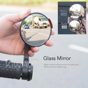 Aura red heavy weight bar end mirrors For M8 Threaded Handlebar