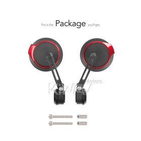 Aura red heavy weight bar end mirrors For M8 Threaded Handlebar