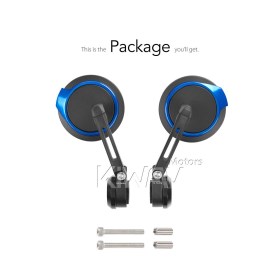 Aura blue heavy weight bar end mirrors compatible with Harley Sportster S Nightster 2021-