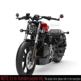 Aura red heavy weight bar end mirrors compatible with Harley Sportster S Nightster 2021-