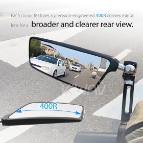 Leap black heavy weight bar end mirrors a pair universal fit for 7/8, 1, 1-1/4 Inch hollow end handlebars