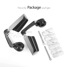 Leap black heavy weight bar end mirrors a pair universal fit for 7/8, 1, 1-1/4 Inch hollow end handlebars