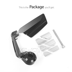 Leap black heavy weight bar end mirror LH universal fit for 7/8, 1, 1-1/4 Inch hollow end handlebars