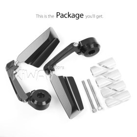 Leap black heavy weight bar end mirrors a pair for 1,1-1/4 Inch hollow end handlebars