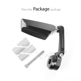 Leap black heavy weight bar end mirror RH for 1,1-1/4 Inch hollow end handlebars