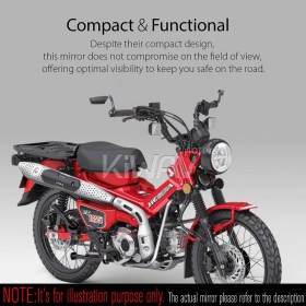 Leap black heavy weight bar end mirrors a pair compatible with Honda specific mini motorcycles