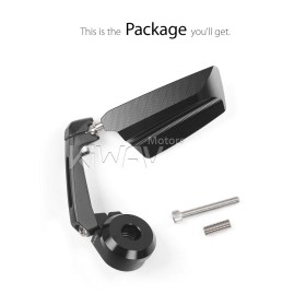 Leap black heavy weight bar end mirror LH for M8 threaded handlebars