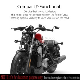 Leap black heavy weight bar end mirrors a pair compatible with Harley Sportster S Nightster 2021-