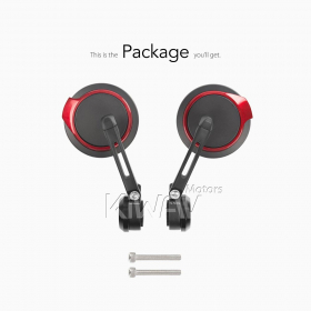 Aura red heavy weight bar end mirrors for M6 threaded handlebars