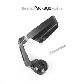 Leap black heavy weight bar end mirror LH for M6 threaded handlebars