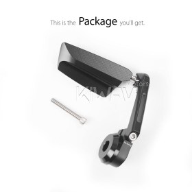 Leap black heavy weight bar end mirror RH for M6 threaded handlebars