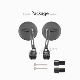 Ojo black heavy weight bar end mirrors compatible with Yamaha