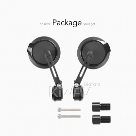 Aura black heavy weight bar end mirrors compatible with Yamaha
