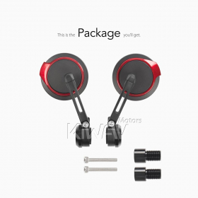 Aura red heavy weight bar end mirrors compatible with Yamaha