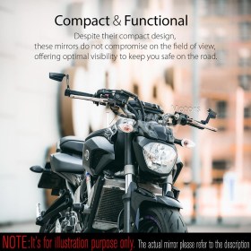 Leap black heavy weight bar end mirrors compatible with Yamaha M16 threaded handlebar