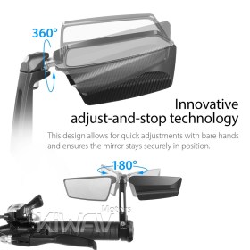 Leap black heavy weight bar end mirror LH compatible with Yamaha M16 threaded handlebar