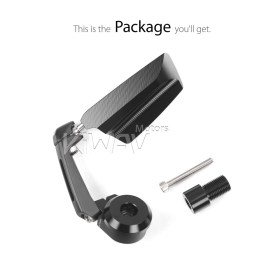 Leap black heavy weight bar end mirror LH compatible with Yamaha M16 threaded handlebar