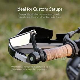 Leap black heavy weight bar end mirror LH compatible with Yamaha M16 threaded handlebar