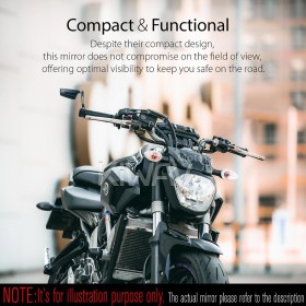 Leap black heavy weight bar end mirror RH compatible with Yamaha M16 threaded handlebar