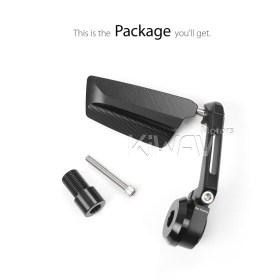 Leap black heavy weight bar end mirror RH compatible with Yamaha M16 threaded handlebar