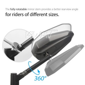 4Rizz black mirrors compatible with most Harley Davidson