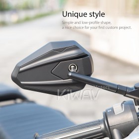 4Rizz black mirrors compatible with most Harley Davidson