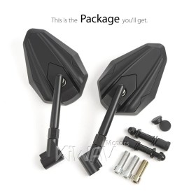 4Rizz black mirrors compatible with most Harley Davidson